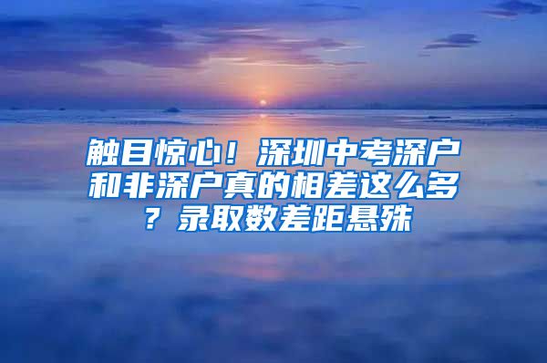 觸目驚心！深圳中考深戶和非深戶真的相差這么多？錄取數(shù)差距懸殊