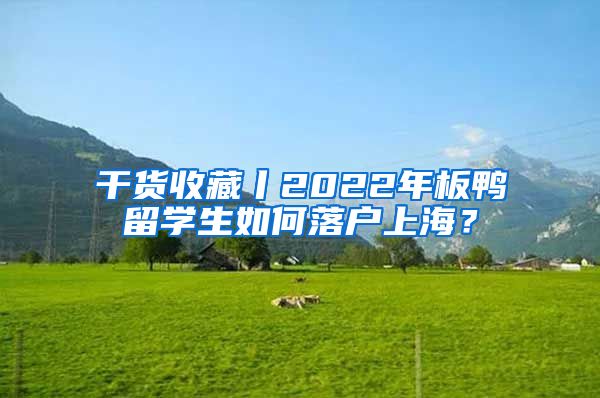 干貨收藏丨2022年板鴨留學生如何落戶上海？