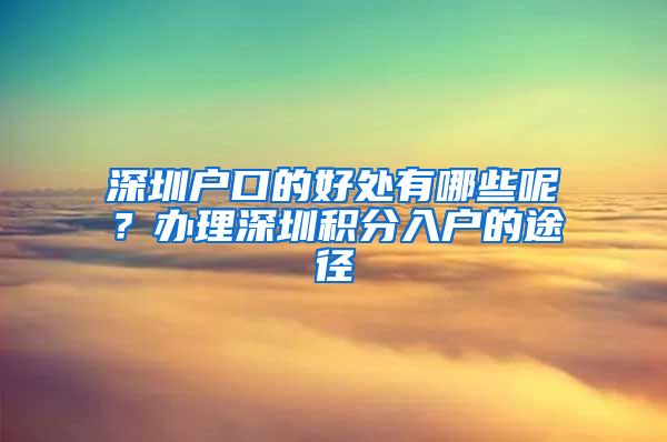 深圳戶口的好處有哪些呢？辦理深圳積分入戶的途徑