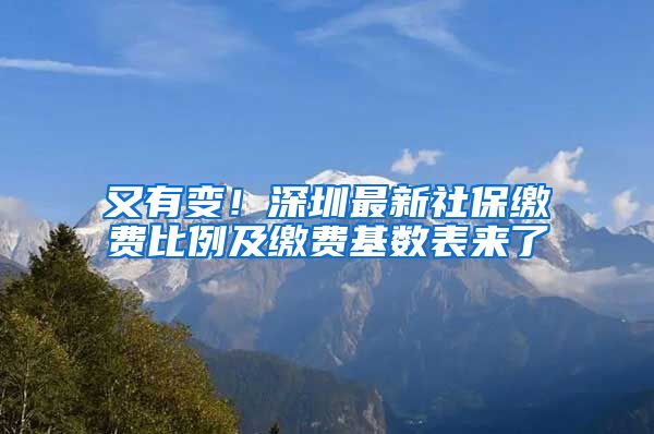 又有變！深圳最新社保繳費(fèi)比例及繳費(fèi)基數(shù)表來了