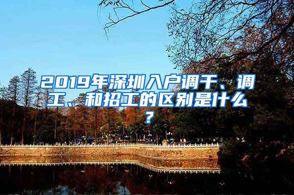 2019年深圳入戶調(diào)干、調(diào)工、和招工的區(qū)別是什么？