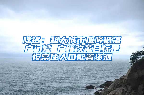 陸銘：超大城市應(yīng)降低落戶門檻 戶籍改革目標(biāo)是按常住人口配置資源