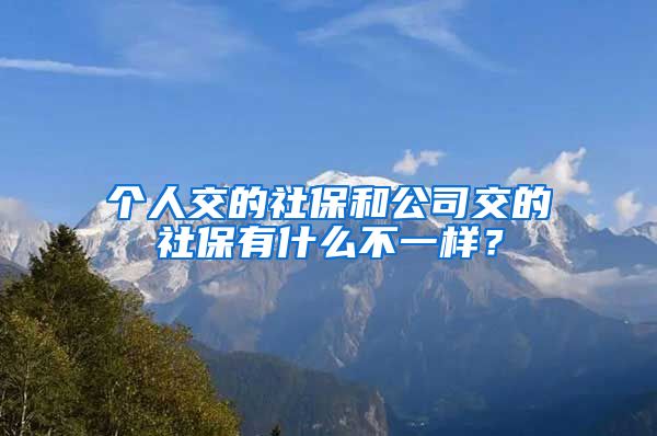 個人交的社保和公司交的社保有什么不一樣？