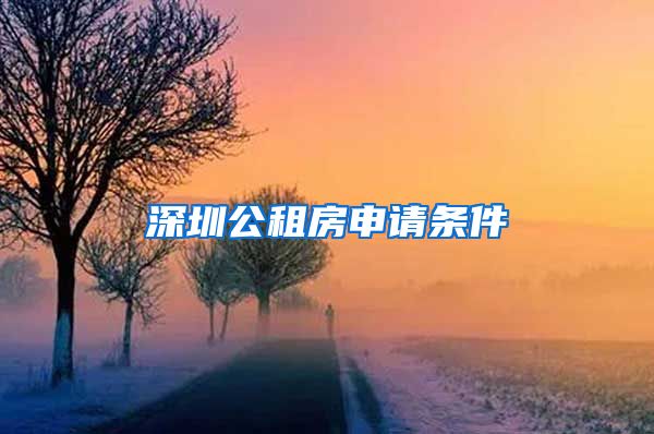 深圳公租房申請(qǐng)條件