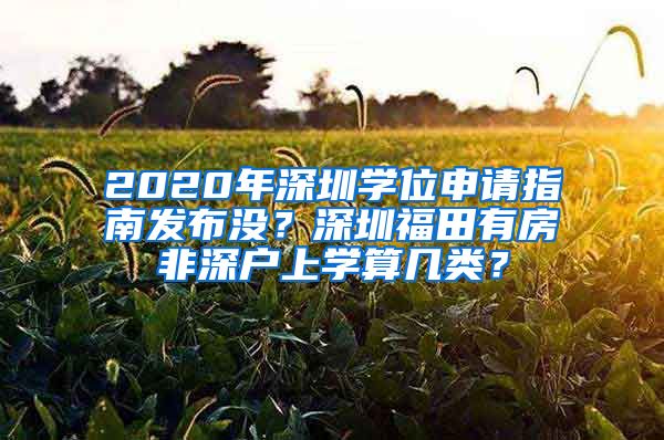 2020年深圳學位申請指南發(fā)布沒？深圳福田有房非深戶上學算幾類？