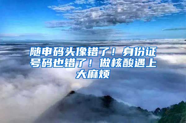 隨申碼頭像錯(cuò)了！身份證號(hào)碼也錯(cuò)了！做核酸遇上大麻煩