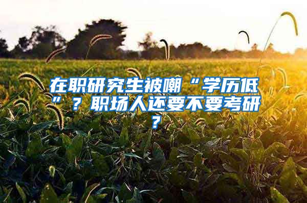 在職研究生被嘲“學(xué)歷低”？職場人還要不要考研？