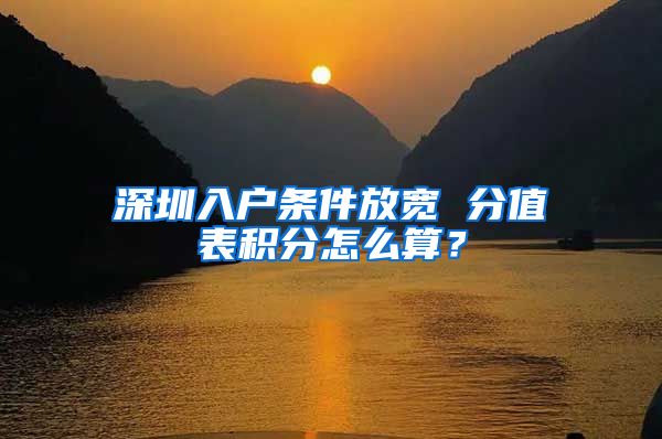 深圳入戶條件放寬 分值表積分怎么算？