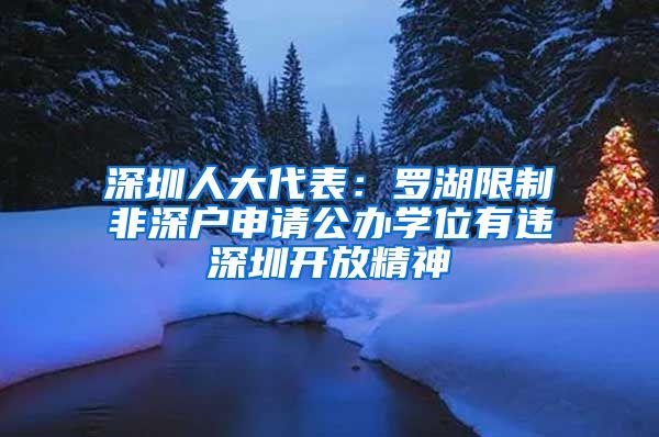 深圳人大代表：羅湖限制非深戶申請(qǐng)公辦學(xué)位有違深圳開放精神