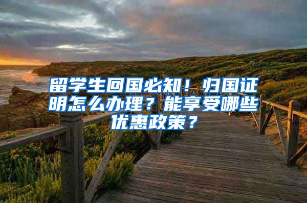 留學(xué)生回國(guó)必知！歸國(guó)證明怎么辦理？能享受哪些優(yōu)惠政策？