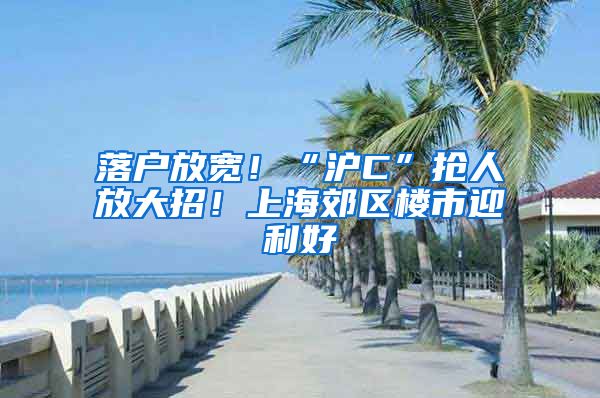 落戶放寬！“滬C”搶人放大招！上海郊區(qū)樓市迎利好