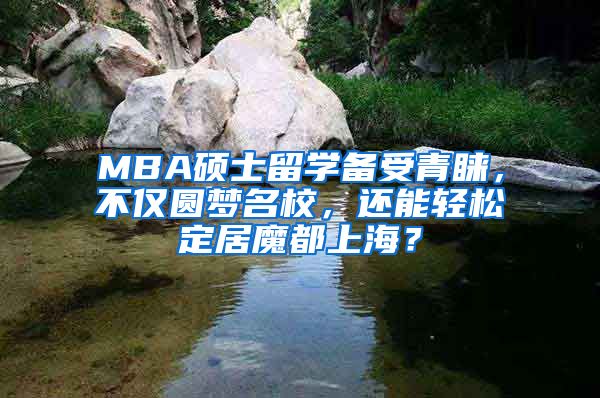 MBA碩士留學(xué)備受青睞，不僅圓夢(mèng)名校，還能輕松定居魔都上海？