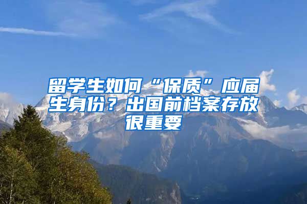 留學生如何“保質(zhì)”應屆生身份？出國前檔案存放很重要