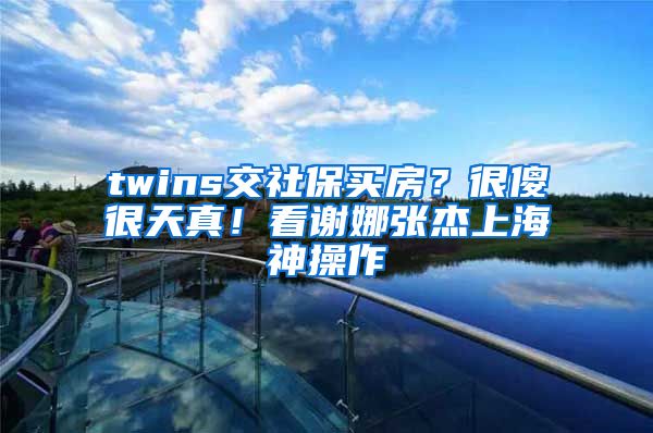 twins交社保買房？很傻很天真！看謝娜張杰上海神操作