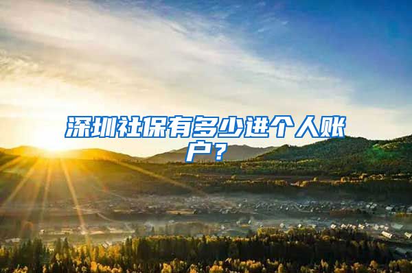 深圳社保有多少進(jìn)個(gè)人賬戶(hù)？