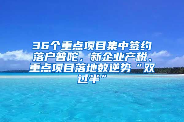 36個(gè)重點(diǎn)項(xiàng)目集中簽約落戶普陀，新企業(yè)產(chǎn)稅、重點(diǎn)項(xiàng)目落地?cái)?shù)逆勢(shì)“雙過(guò)半”