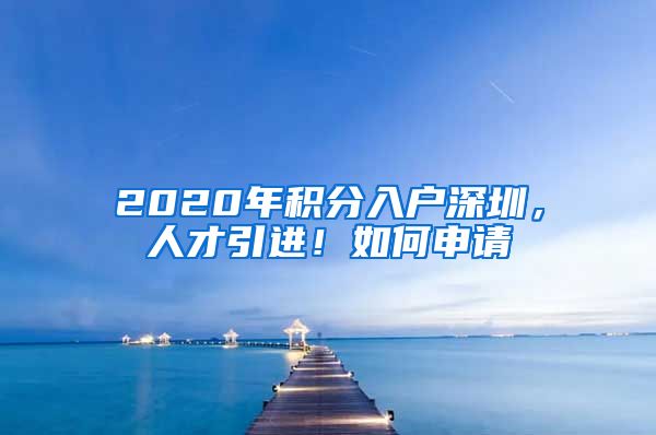 2020年積分入戶深圳，人才引進！如何申請