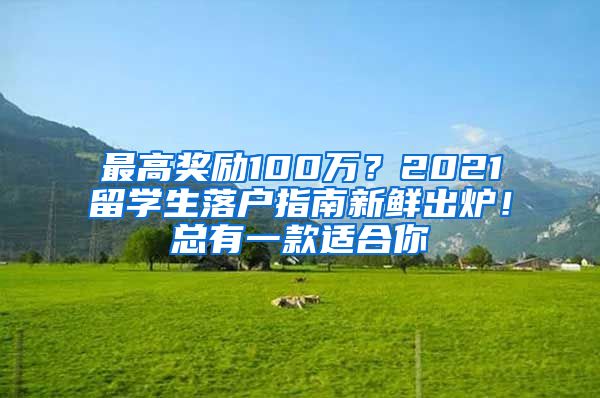 最高獎(jiǎng)勵(lì)100萬(wàn)？2021留學(xué)生落戶指南新鮮出爐！總有一款適合你