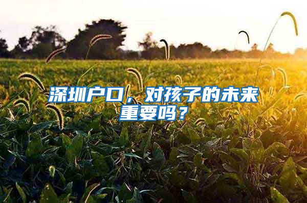 深圳戶口，對(duì)孩子的未來(lái)重要嗎？