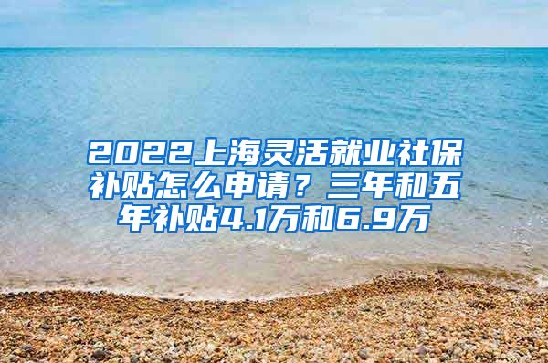 2022上海靈活就業(yè)社保補(bǔ)貼怎么申請？三年和五年補(bǔ)貼4.1萬和6.9萬