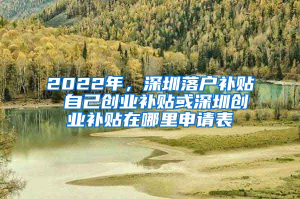 2022年，深圳落戶補貼 自己創(chuàng)業(yè)補貼或深圳創(chuàng)業(yè)補貼在哪里申請表