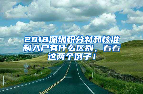 2018深圳積分制和核準制入戶有什么區(qū)別，看看這兩個例子！