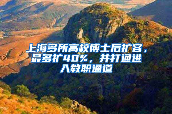 上海多所高校博士后擴(kuò)容，最多擴(kuò)40%，并打通進(jìn)入教職通道