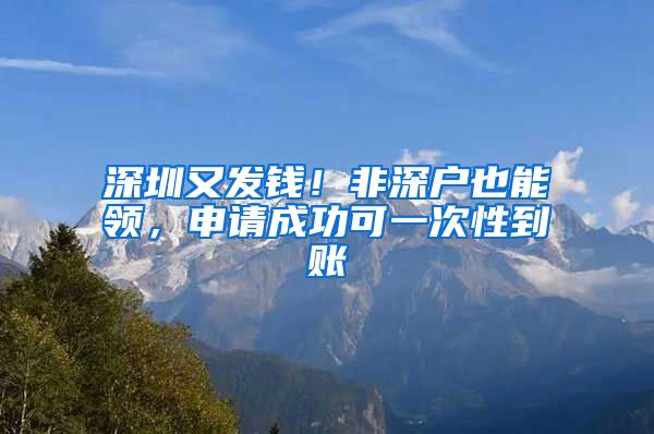 深圳又發(fā)錢！非深戶也能領(lǐng)，申請(qǐng)成功可一次性到賬