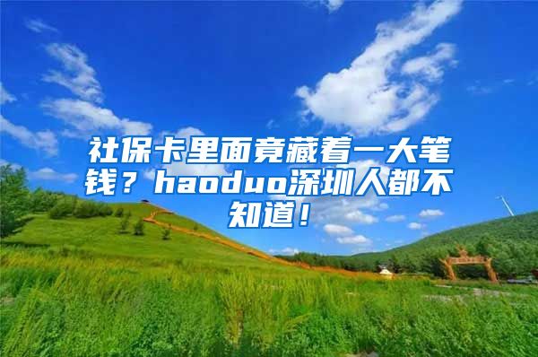 社?？ɡ锩婢共刂淮蠊P錢？haoduo深圳人都不知道！