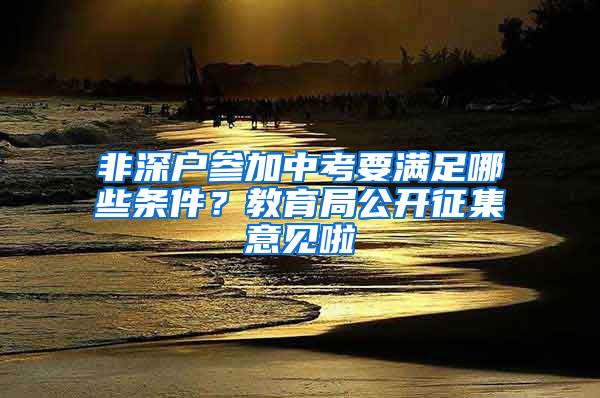 非深戶參加中考要滿足哪些條件？教育局公開征集意見啦