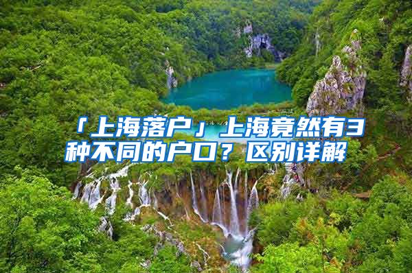 「上海落戶」上海竟然有3種不同的戶口？區(qū)別詳解