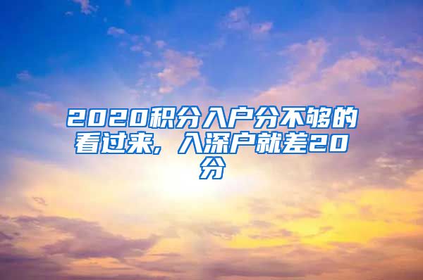 2020積分入戶分不夠的看過來, 入深戶就差20分