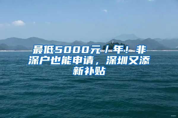 最低5000元／年！非深戶也能申請，深圳又添新補貼