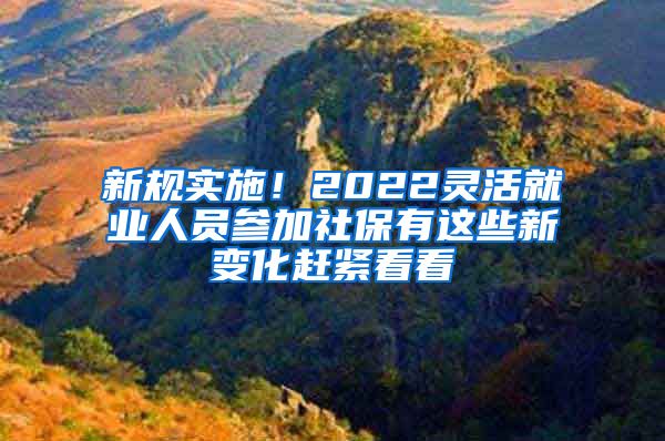 新規(guī)實(shí)施！2022靈活就業(yè)人員參加社保有這些新變化趕緊看看