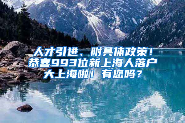 人才引進(jìn)、附具體政策！恭喜993位新上海人落戶大上海啦！有您嗎？