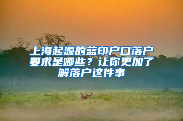 上海起源的藍(lán)印戶口落戶要求是哪些？讓你更加了解落戶這件事