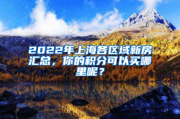 2022年上海各區(qū)域新房匯總，你的積分可以買哪里呢？