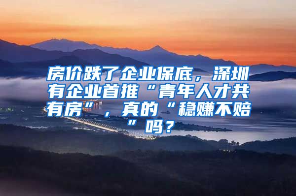 房價跌了企業(yè)保底，深圳有企業(yè)首推“青年人才共有房”，真的“穩(wěn)賺不賠”嗎？