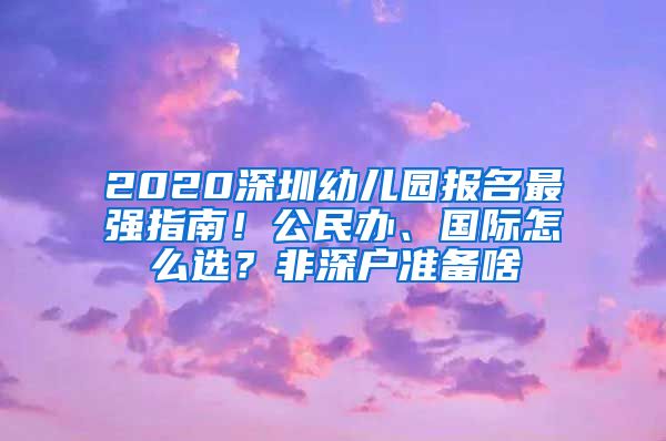 2020深圳幼兒園報(bào)名最強(qiáng)指南！公民辦、國際怎么選？非深戶準(zhǔn)備啥