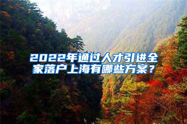 2022年通過人才引進(jìn)全家落戶上海有哪些方案？