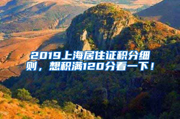 2019上海居住證積分細(xì)則，想積滿120分看一下！