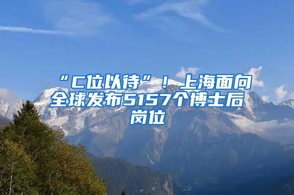 “C位以待”！上海面向全球發(fā)布5157個博士后崗位