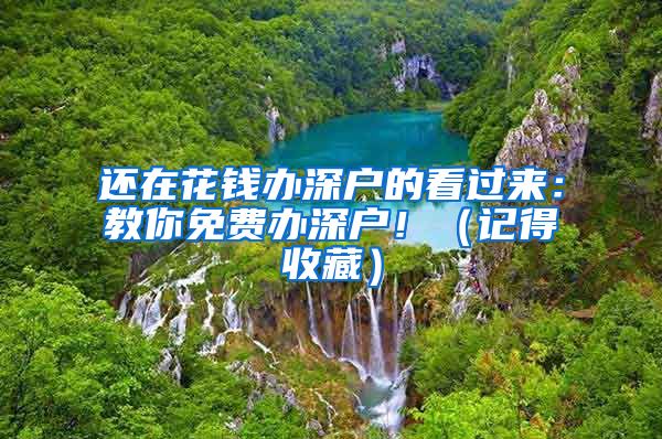 還在花錢辦深戶的看過(guò)來(lái)：教你免費(fèi)辦深戶！（記得收藏）