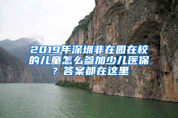 2019年深圳非在園在校的兒童怎么參加少兒醫(yī)保？答案都在這里