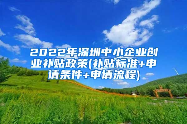 2022年深圳中小企業(yè)創(chuàng)業(yè)補(bǔ)貼政策(補(bǔ)貼標(biāo)準(zhǔn)+申請條件+申請流程)