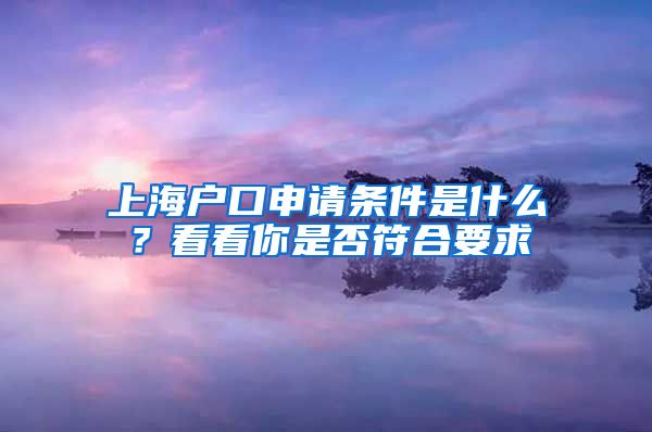 上海戶口申請條件是什么？看看你是否符合要求