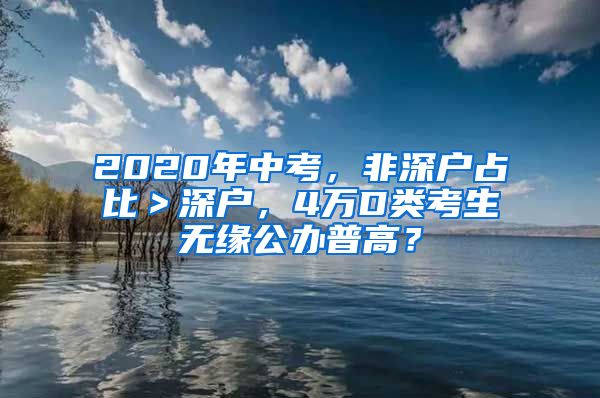 2020年中考，非深戶占比＞深戶，4萬D類考生無緣公辦普高？