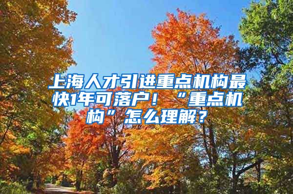 上海人才引進(jìn)重點(diǎn)機(jī)構(gòu)最快1年可落戶！“重點(diǎn)機(jī)構(gòu)”怎么理解？