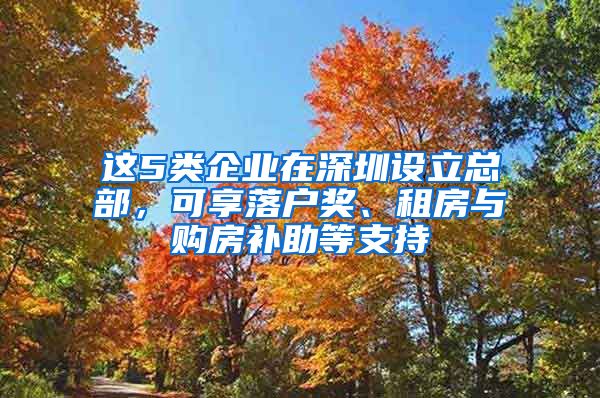 這5類企業(yè)在深圳設立總部，可享落戶獎、租房與購房補助等支持