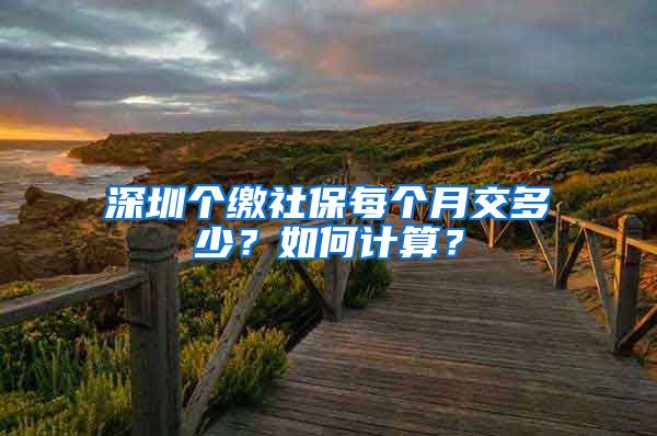 深圳個繳社保每個月交多少？如何計算？